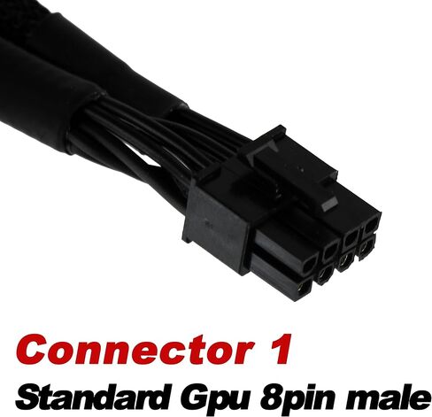 OIAGLH Dual 6 Pin Female to 8 Pin Male,GPU Power Adapter Cable Braided Sleeved 9 inches (2 Pack) in Kuwait