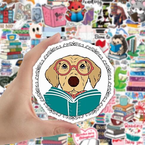 ملصقات القراءة، ملصقات المكتبة، ملصقات الكتب، 100 قطعة من الفينيل المقاوم للماء، ديكورات الكمبيوتر المحمول DIY للوح التزلج، ملصقات Kawaii اللطيفة للبالغين in Kuwait
