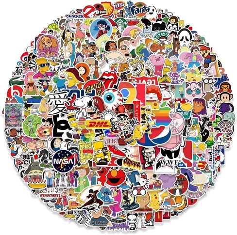 TUMAJI 302 PCS 90s Fashion Cartoon Stickers, Vinyl Waterproof Stickers Decals for Laptops, Bumpers, Skateboards, Water Bottles, Computers, Cell Phones, Teens，Adults in Saudi Arabia