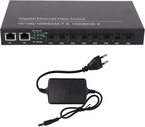 Gigabit Ethernet Fiber, Switch 8 Optical Port 2 Electrical Port Up to 120km, RJ45 Port SFP Fiber Media Converter, Efficient Transmission Router in Saudi Arabia