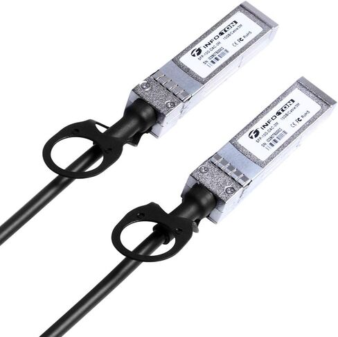 كابل SFP 10G 10GBASE-CU توصيل مباشر سلبي (DAC) موصل Twinax SFP+ نحاسي لـ Cisco SFP-H10GB-CU0.5M، D-Link، Supermicro، Netgear، Mikrotik، أجهزة التبديل المفتوحة، 0.5M (0.5m/1.6ft) 1 حزمة أجهزة الكمبيوتر in Kuwait