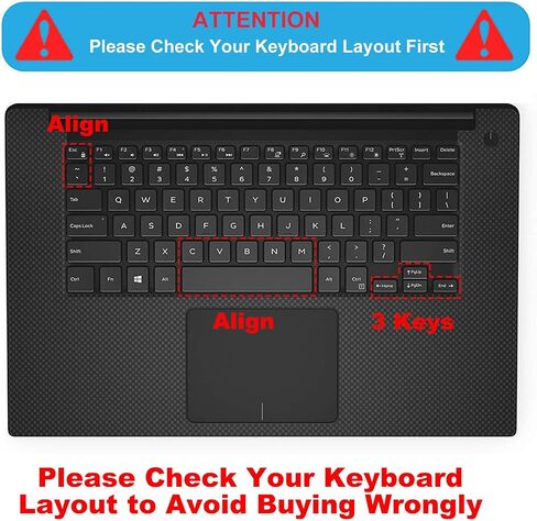 غطاء لوحة المفاتيح MUBUY مناسب لجهاز DELL XPS 15-9570 15-9550 15-9560 15-7590 15.6 بوصة، كمبيوتر محمول DELL Precision 15-5510 M5510 US Layout (لا يناسب DELL XPS 15 9575)، أسود in Saudi Arabia