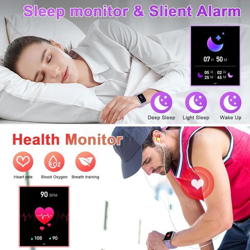 ساعة ذكية للرجال والنساء للياقة البدنية: (إجراء/الرد على المكالمة) ساعة ذكية بلوتوث لهواتف أندرويد وآيفون خارجية مقاومة للماء رقمية رياضية للجري ومتتبع صحي ومراقبة معدل ضربات القلب وعداد الخطوات in Kuwait