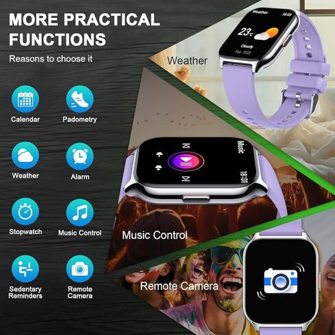 ساعة ذكية للرجال والنساء للياقة البدنية: (إجراء/الرد على المكالمة) ساعة ذكية بلوتوث لهواتف أندرويد وآيفون خارجية مقاومة للماء رقمية رياضية للجري ومتتبع صحي ومراقبة معدل ضربات القلب وعداد الخطوات in Kuwait