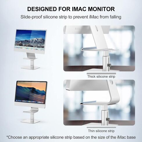BoYata Monitor Stand, Adjustable Height Aluminum Alloy Monitor Riser Computer Holder Compatible for iMac, iMac Pro and Other Screen Display in Kuwait