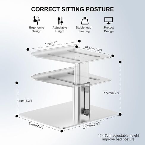 BoYata Monitor Stand, Adjustable Height Aluminum Alloy Monitor Riser Computer Holder Compatible for iMac, iMac Pro and Other Screen Display in Kuwait