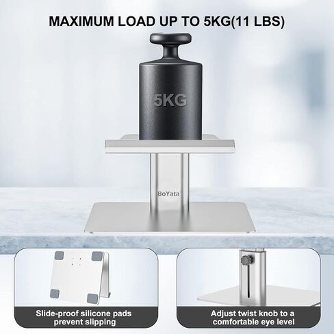 BoYata Monitor Stand, Adjustable Height Aluminum Alloy Monitor Riser Computer Holder Compatible for iMac, iMac Pro and Other Screen Display in Kuwait