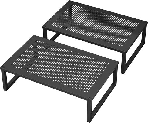 CAXXA 2 Pack Monitor Stand Riser, Laptop Stand Riser, Multi-Purpose Desktop Storage Organizer Shelf, Black in Kuwait