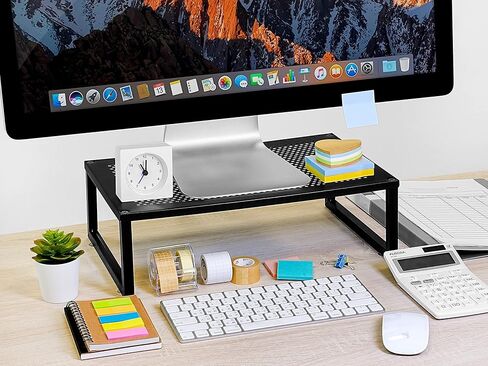 CAXXA 2 Pack Monitor Stand Riser, Laptop Stand Riser, Multi-Purpose Desktop Storage Organizer Shelf, Black in Kuwait