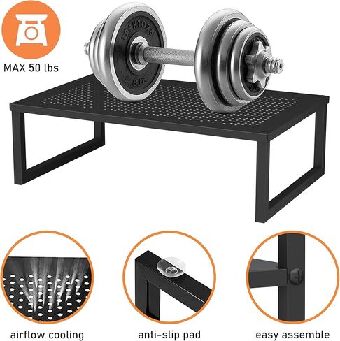 CAXXA 2 Pack Monitor Stand Riser, Laptop Stand Riser, Multi-Purpose Desktop Storage Organizer Shelf, Black in Kuwait