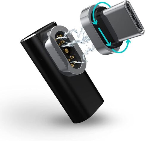 ريد بين محول USB C مغناطيسي بـ9 دبابيس من خليط معدني من الالومنيوم لنقل البيانات بسرعة 100 واط متوافق مع ماك بوك برو/اير ولابتوب/تابلت بمنفذ USB-C والمزيد من اجهزة USB نوع C in Kuwait