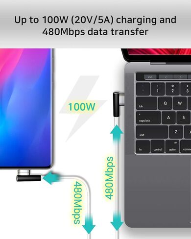 ريد بين محول USB C مغناطيسي بـ9 دبابيس من خليط معدني من الالومنيوم لنقل البيانات بسرعة 100 واط متوافق مع ماك بوك برو/اير ولابتوب/تابلت بمنفذ USB-C والمزيد من اجهزة USB نوع C in Kuwait