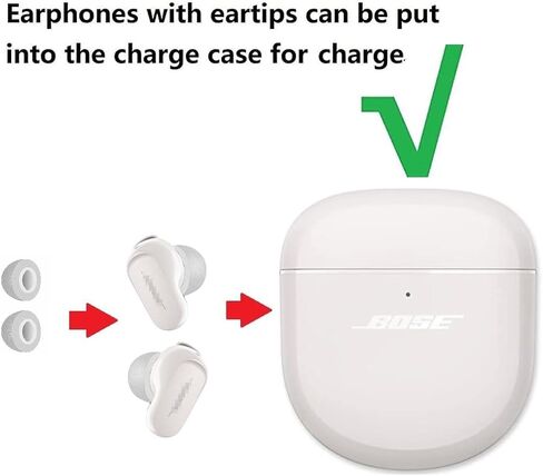 JNSA Memory Foam Ear Tips Noise Canceling Foam Ear Tip Compatible with Bose QuietComfort Earbuds II Headphones,No Silicone Eartips Pain, Fit in Charging Case, 3 Pairs (S/M/L, Black) 214qc2b3 in Kuwait