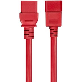 Monoprice Power Cable/Cord - 6 Feet - Red | 14AWG for PDU 15A (IEC 60320 C13 to IEC 60320 C20)