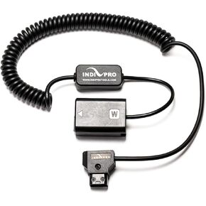 IndiPRO Coiled Male D-Tap Connector to NP-FW50 Dummy Battery | Power a7 Series Devices from a D-Tap Source | Regulates 11-19V Input Voltage to Deliver a 7.9V Output to Your Device | 24-36" in Length in Kuwait