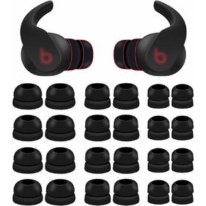 6 Pairs Double Flange Compatible with Beats Fit Pro Ear Tips Buds, S/M/L 3 Size Replacement Noise Reduce Silicone Wing Eartips Earbuds Earplug Fit in Case for Beat Fit Pro - Black