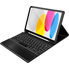 SaharaCase Protection Bluetooth Keyboard Case with Mouse Pad for Apple 10.9-inch iPad (10th Generation 2022) [Shockproof Bumper] Heavy Duty Rugged Protection Antislip Integrated Kickstand - Black in Kuwait
