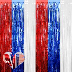 4 Pack Pink Fringe Curtain Backdrop, 3.2Ft x 6.6Ft Metallic Tinsel Foil Fringe Streamers Curtains Background for Photo Booth Birthday Wedding Baby Shower Party Thanksgiving Christmas Decorations