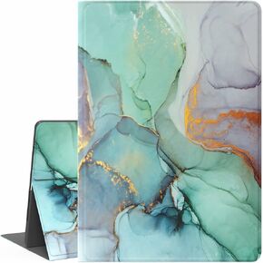 iPad Mini 5 Case, iPad Mini 4 Case, Feams PU Leather Shockproof Shell Stand Smart Cover with Auto Wake/Sleep for iPad Mini 5th Gen 2019/iPad Mini 4 2015 7.9 inch Tablet, Green Marble