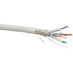 Micro Connectors 250 Feet Cat7 23AWG Solid & Shielded Bulk Ethernet Cable (S/FTP) CMR Riser-Rated/White (TR4-580SRWH-250)