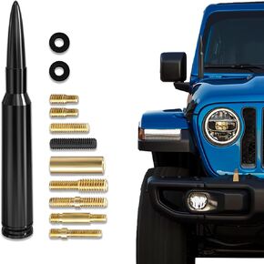 Car Truck Bullet Antenna Mast, Vehicle Bullet Antenna Mast, Bullet Antenna Car Replacement Antenna Compatible with Ford F150 F250 F350 Super Duty Raptor Dodge RAM 1500 2500 3500