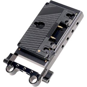 لوحة بطارية JLWIN متعددة الإخراج باللون الذهبي مع نظام إمداد الطاقة بمشبك قضيب 15 مم لشاشة الكاميرا وكاميرا الفيديو وإضاءة LED، متوافقة مع بطاريات Anton Bauer in Kuwait