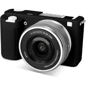 Rieibi ZVE10 Case, Soft Silicone Protective Case for Sony ZV-E10 ZVE10 Camera, Lightweight Rubber Cover for Sony Alpha ZVE10 - Black
