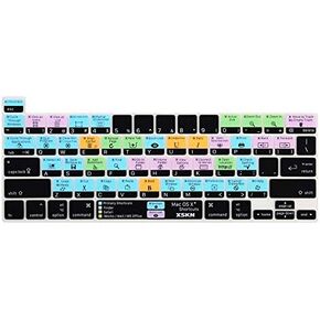 XSKN Mac OS Shortcuts Silicone Keyboard Cover Skin for Touch Bar Models 2019 MacBook Pro 16 inch A2141 2020 MacBook Pro 13.3 inch A2251 A2289 A2338 M1 Chip with Touch ID US Version in Kuwait