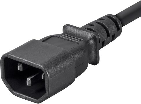 سلك تمديد مونوبرايس 3 شقوق - IEC 60320 C14 إلى IEC 60320 C13، 13 أمبير، 1625 واط، 16AWG، 15 قدم، أسود in Saudi Arabia