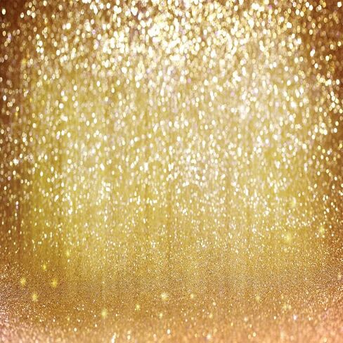 LYWYGG 10x10FT Vinyl Photography Backdrop Golden Particles Speckle Background Dreamy Fantasy Dreamlike Theme Metal Festive Holiday Party Decorative Photography Backdrop CP-10-1010 in Kuwait