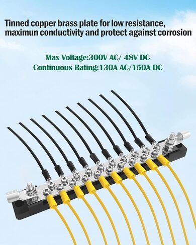 20 Power/Ground Distribution Block Automotive Bus Bar 12V Marine 2PK in Kuwait