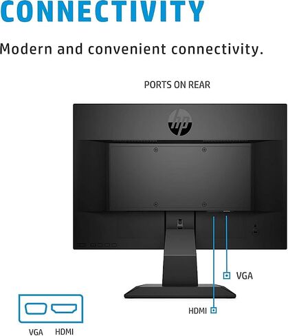 شاشة HP VH240 Series FHD: شاشة IPS مقاس 23.8 بوصة بدقة 1080 بكسل، ومكبرات صوت مدمجة، وتركيب VESA، وتعديل الإمالة للعرض المريح، وHDMI، وVGA، وصورة دوارة ومناظر طبيعية، و60 هرتز، وكابل TF-HDMI in Saudi Arabia