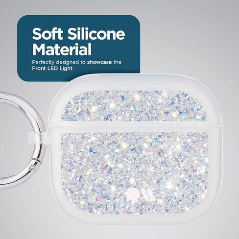 Case-Mate Airpods Case 3rd Generation w/Keychain Ring [Wireless Charging Compatible] Twinkle Stardust Cover for Apple Airpods 3rd Generation [Front LED Visible] Anti-Scratch Shockproof Cover in Kuwait