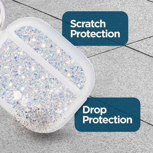 Case-Mate Airpods Case 3rd Generation w/Keychain Ring [Wireless Charging Compatible] Twinkle Stardust Cover for Apple Airpods 3rd Generation [Front LED Visible] Anti-Scratch Shockproof Cover in Kuwait
