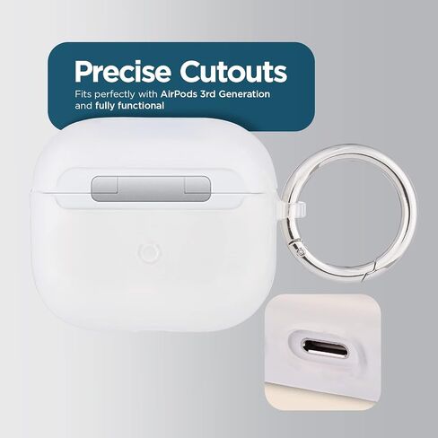 Case-Mate Airpods Case 3rd Generation w/Keychain Ring [Wireless Charging Compatible] Twinkle Stardust Cover for Apple Airpods 3rd Generation [Front LED Visible] Anti-Scratch Shockproof Cover in Kuwait