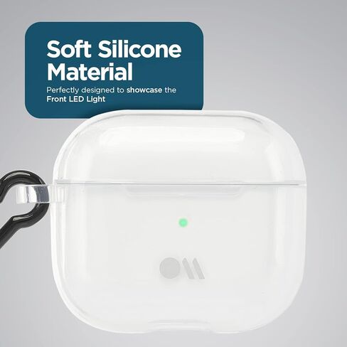 حافظة Case-Mate Airpods الجيل الثالث مع حلقة سلسلة مفاتيح [متوافقة مع الشحن اللاسلكي] - حافظة فقاعات الصابون لأجهزة Apple Airpods الجيل الثالث [مصباح LED أمامي مرئي] - حافظة AirPods 3 مضادة للخدش والصدمات in Saudi Arabia