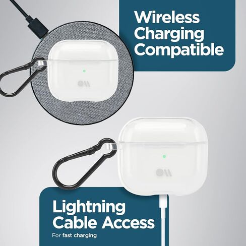 حافظة Case-Mate Airpods الجيل الثالث مع حلقة سلسلة مفاتيح [متوافقة مع الشحن اللاسلكي] - حافظة فقاعات الصابون لأجهزة Apple Airpods الجيل الثالث [مصباح LED أمامي مرئي] - حافظة AirPods 3 مضادة للخدش والصدمات in Saudi Arabia