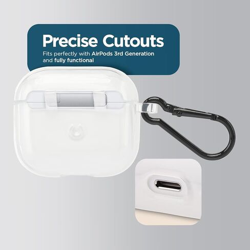 حافظة Case-Mate Airpods الجيل الثالث مع حلقة سلسلة مفاتيح [متوافقة مع الشحن اللاسلكي] - حافظة فقاعات الصابون لأجهزة Apple Airpods الجيل الثالث [مصباح LED أمامي مرئي] - حافظة AirPods 3 مضادة للخدش والصدمات in Saudi Arabia