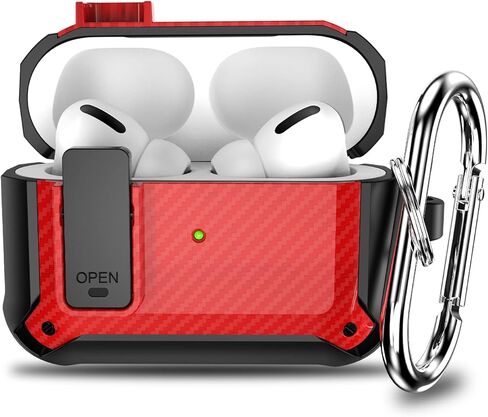 حافظة Wustentre لأجهزة Airpods Pro الجيل الثاني مع غطاء قفل، حافظة Airpod Pro 2 متينة مع سلسلة مفاتيح للرجال والنساء، حافظة واقية عسكرية لأجهزة Airpods Pro وAirPods Pro 2 Gen in Kuwait
