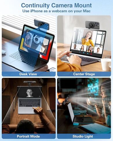 حامل كاميرا متواصل من pop-tech لشاشة الكمبيوتر المحمول MacBook Air Pro: حامل كاميرا ويب مغناطيسي للهاتف Magsafe iPhone 15 14 13 12 وحافظة Mag-Safe - حامل عرض مكتبي لنظام التشغيل iOS 16 Mac Notebook OS Ventura in Kuwait