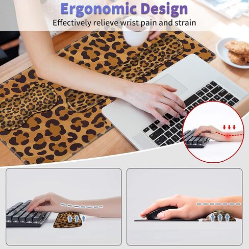 Keyboard Wrist Rest + Large Gaming Mouse Pad + Mouse Wrist Rest Support Set, Desk Pad with Stitched Edges (35.4 x 15.7 in), Non-Slip Ergonomic Memory Foam Keyboard Pad Set, Pink Stay Positive in Kuwait