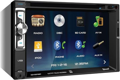 XDVD276BT 6.2 بوصة شاشة لمس LCD مزدوجة Din Car Stereo in Kuwait