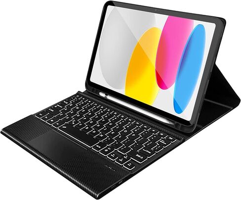 حافظة لوحة مفاتيح بلوتوث للحماية من SaharaCase مع لوحة ماوس لجهاز Apple iPad مقاس 10.9 بوصة (الجيل العاشر 2022) [ممتص للصدمات] مسند مدمج للحماية القوية ومضاد للانزلاق - أسود in Saudi Arabia