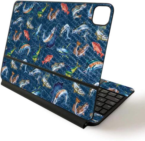 MightySkins Skin للوحة مفاتيح Apple Magic لجهاز iPad Pro مقاس 11 بوصة (2020) - السوشي | غطاء ملتف واقٍ ومتين وفريد ​​من نوعه من الفينيل، باللون الأسود الدمشقي in Kuwait