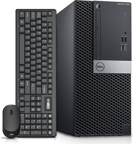 كمبيوتر Dell OptiPlex 7060 Tower كمبيوتر مكتبي Windows 11، i7-8700 3.2 جيجا هرتز، 32 جيجا DDR4 رام 512 جيجا SSD M.2 NVMe SSD، Intel AX210 مدمج WiFi 6e Bluetooth 5.3، سطح مكتب مجدد، HDMI، DVD-RW (متجدد) in Saudi Arabia