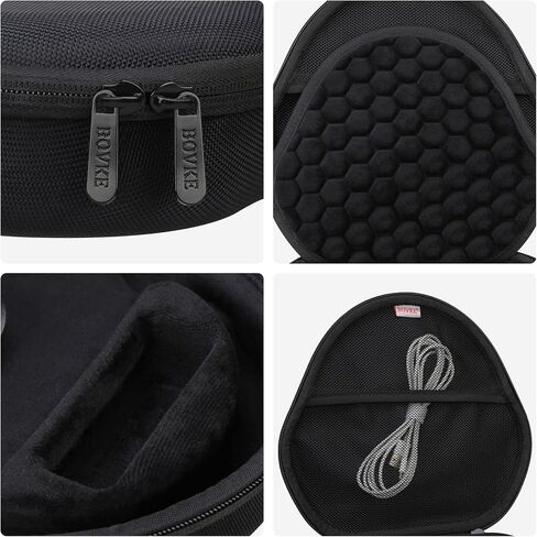 BOVKE Hard Carrying Case with Sleep Mode for Apple AirPods Max Wireless Over-Ear Headphones, AirPods Max Protective Portable Storage Bag with Mesh Pocket for Headphone Accessories, Black in Saudi Arabia