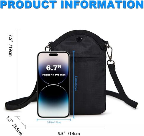 حقيبة كتف للهاتف المحمول للرجال، حقيبة كتف للهاتف المحمول عبر الجسم للرجال، حافظة كتف عالمية للهاتف، حقيبة يد ومحفظة in Kuwait