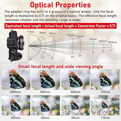 محول عدسة VILTROX EF-E5 لحامل Sony E، حلقة تثبيت عدسة التركيز التلقائي لشاشة OLED متوافقة مع عدسة Canon EOS EF EF-S إلى Sony E Mount a7r iv a7 iv a7 iii a7r iii a6500 in Kuwait