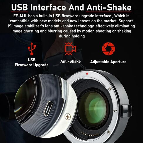محول عدسة VILTROX EF-E5 لحامل Sony E، حلقة تثبيت عدسة التركيز التلقائي لشاشة OLED متوافقة مع عدسة Canon EOS EF EF-S إلى Sony E Mount a7r iv a7 iv a7 iii a7r iii a6500 in Kuwait