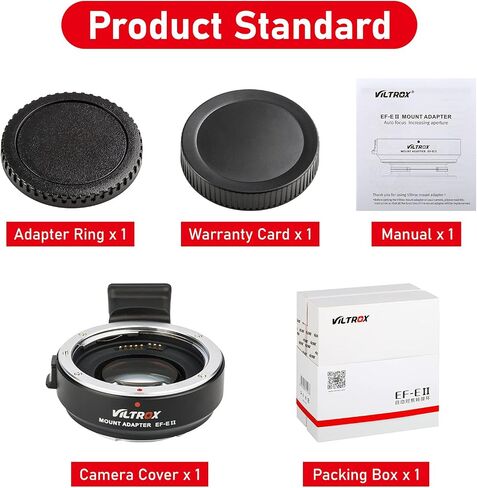 محول عدسة VILTROX EF-E5 لحامل Sony E، حلقة تثبيت عدسة التركيز التلقائي لشاشة OLED متوافقة مع عدسة Canon EOS EF EF-S إلى Sony E Mount a7r iv a7 iv a7 iii a7r iii a6500 in Kuwait